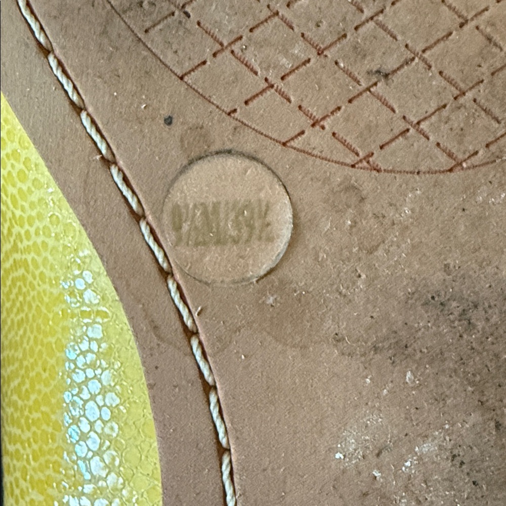 Vince Camuto Yellow Leather Slingback Flats - Picture 4 of 5